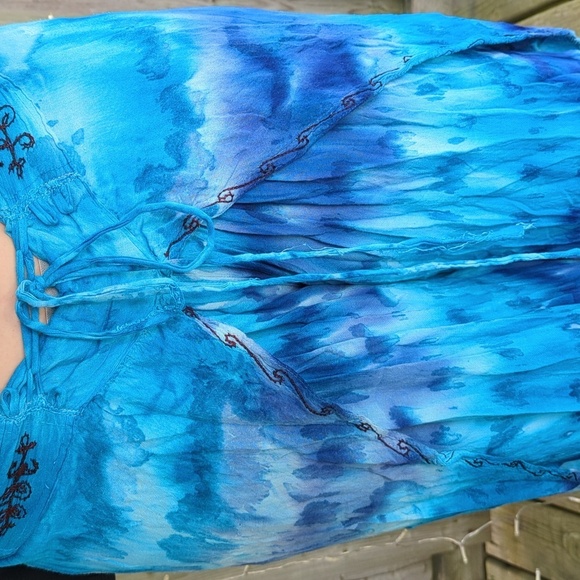 *Free With Purchase* Blue Tye Dye Wrap Pants - Picture 2 of 7